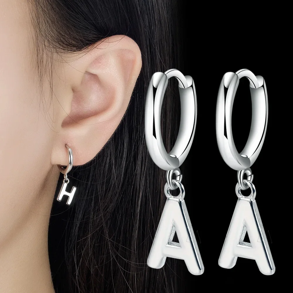 

Fashion Female Earrings 925 Sterling SIlver Smooth DIY 26 English Letters Earrings for Women Long Tassel Ear Jewelry Pendientes