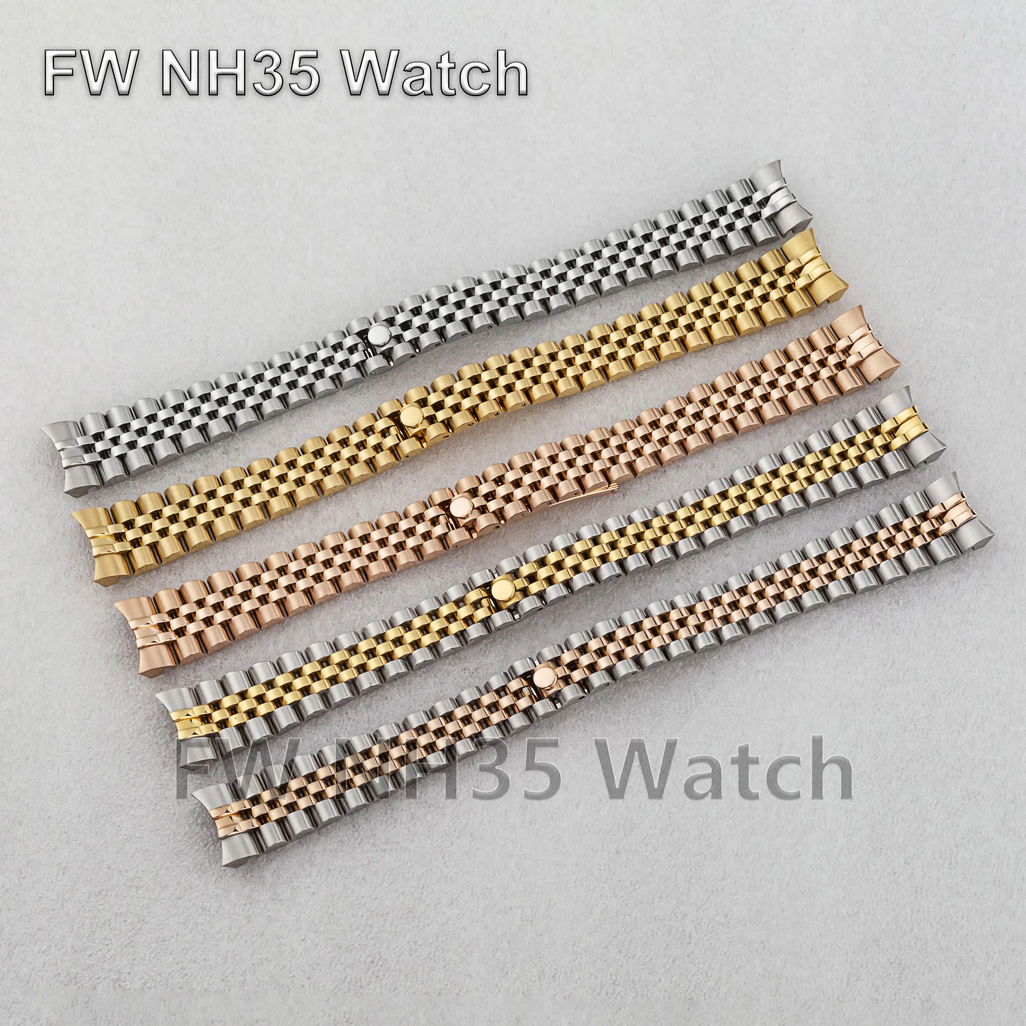 

Jubilee Strap Stainless Steel Watch Strap for Datejust Woman's 33mm Case Watchband Watch Parts Replacements 17mm Metal Bracelet