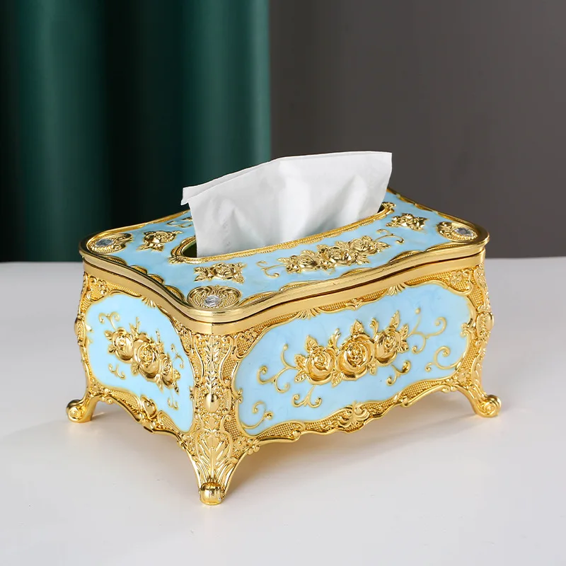 European-Style Tissue Box Acrylic Retro Living Room Kitchen Tissue Box Hotel Ktv Bathroom Bar Tissue Storage Box