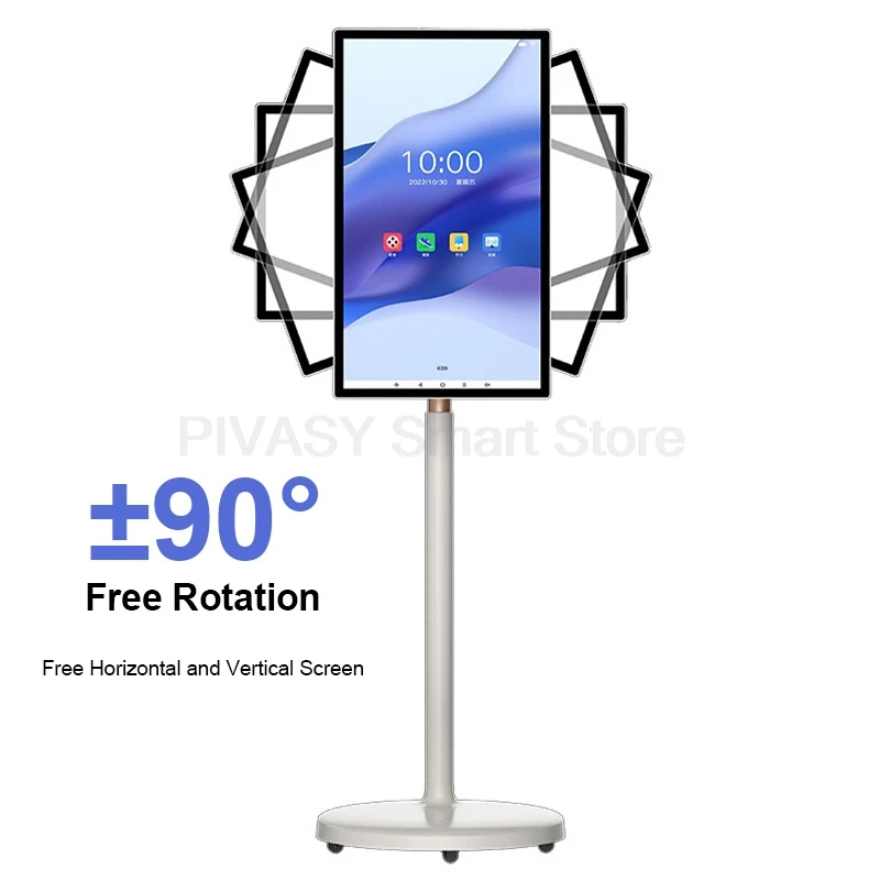 21.5 inch 4G+64G Android 11 Moving Smart Portable Television Video Player Lcd Touch Screen Rotatable Tv with Moveable Stand