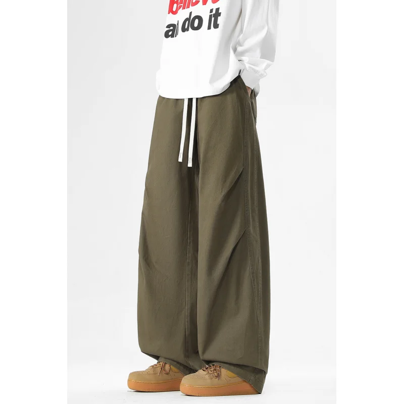 【Mirrordust】Autumn American Style Pure Cotton Outdoor Casual Long trousers for Men baggy cargo pants