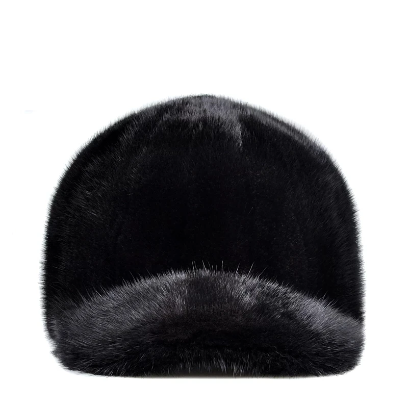 harppihop fur real mink fur hats marten skin fur hats mink mink hat men's Baseball Cap Hat peaked cap warm winter hat