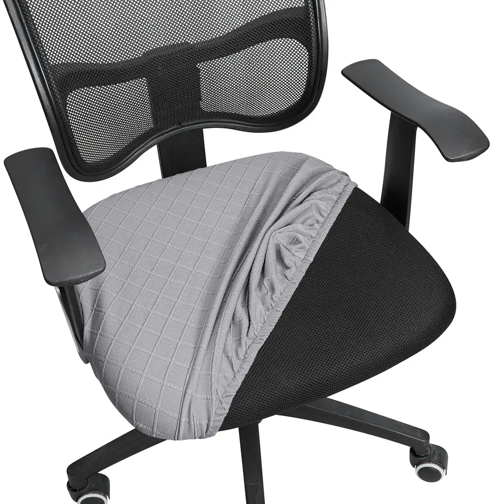 Jacquard Chair Cover Office Computer Spandex Split Seat Cover Washable Cover Seat Cushion Slipcover Removable Cover Protector