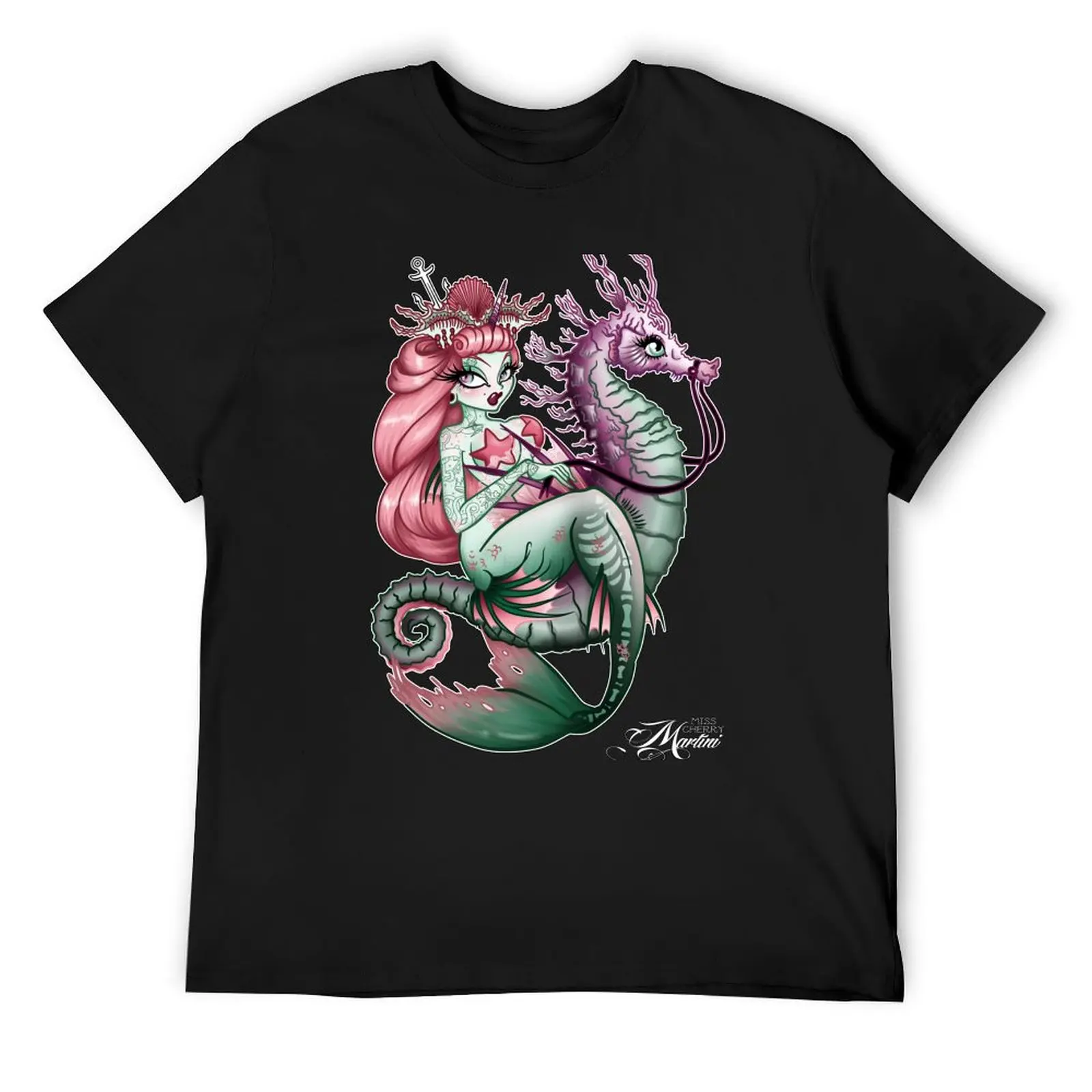 Mermaid Inked T-Shirt summer top oversizeds T-shirt men