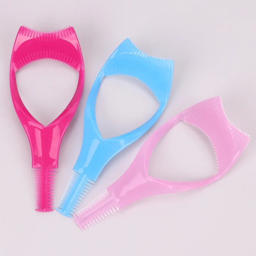 Tragbare 3 In 1 Wimpern Make-Up Werkzeug Mascara Schablonen Schild Schutz Curler Praktische Schönheit Lash Curling Kamm Augen Make-Up Hilfe Werkzeug