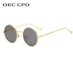 OEC CPO-gafas de sol redondas clásicas para hombre y mujer, lentes de sol con montura de Metal, UV400, a la moda, O90