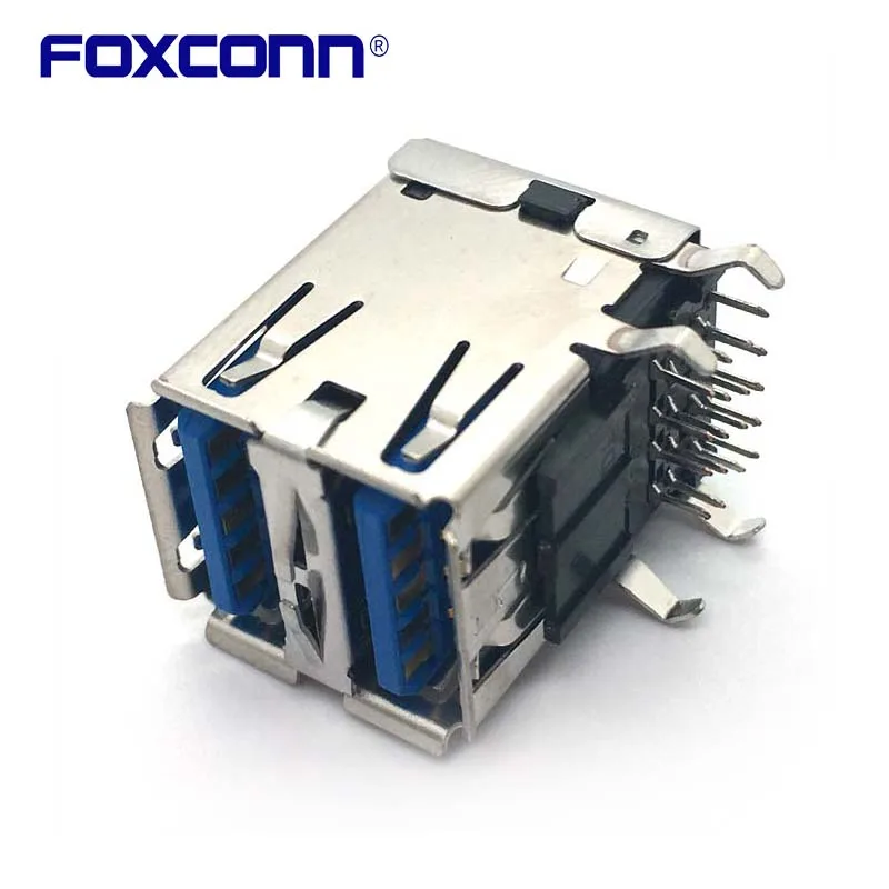 Foxconn UEA1112C-8HD1-4F Dubbeldeks Flanger Met Granaatscherven USB3.0 Originele Connector