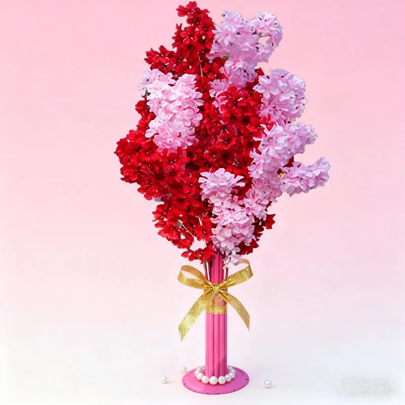 

6/12pcsNew snow-filled wedding road guide props wedding background decoration cherry blossom tree iron cherry blossom road guide