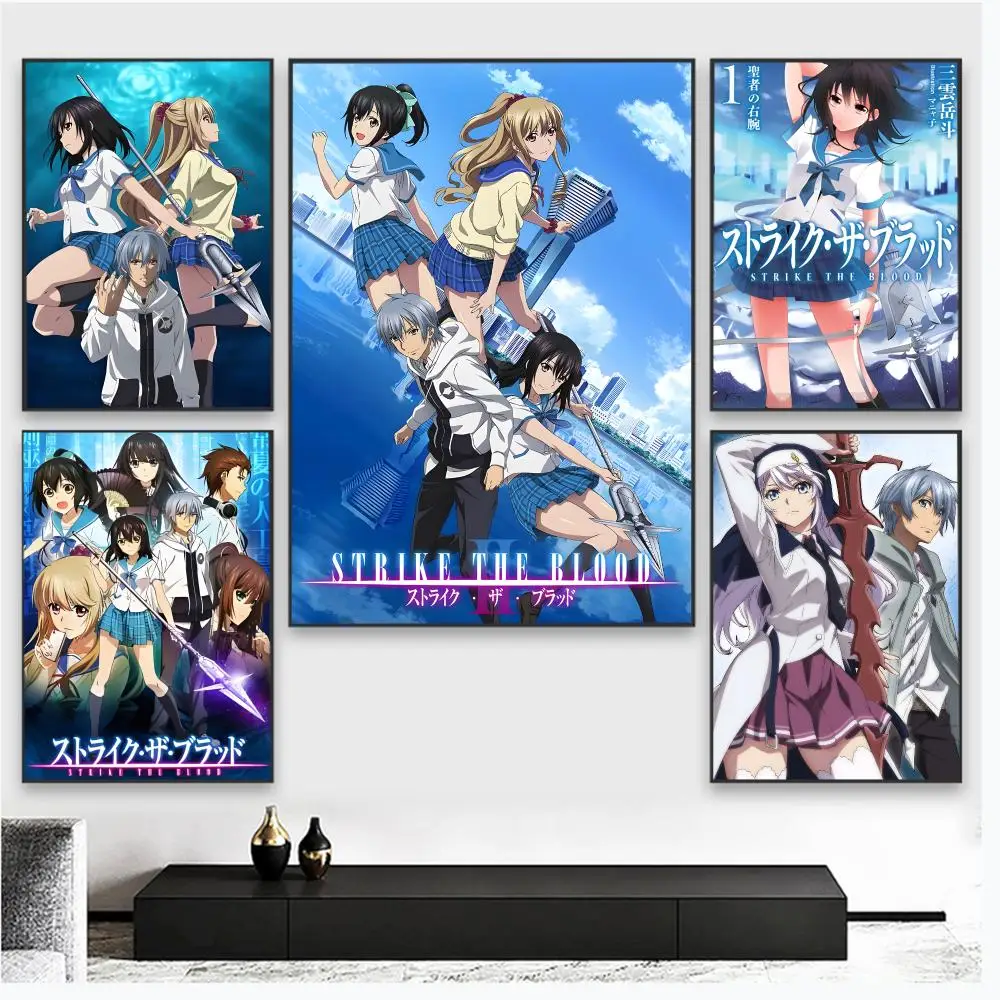 Anime Strike The Blood Series Poster Wall Art Poster Pictures, Aesthetic Home Decor For Living Room Bedroom Office