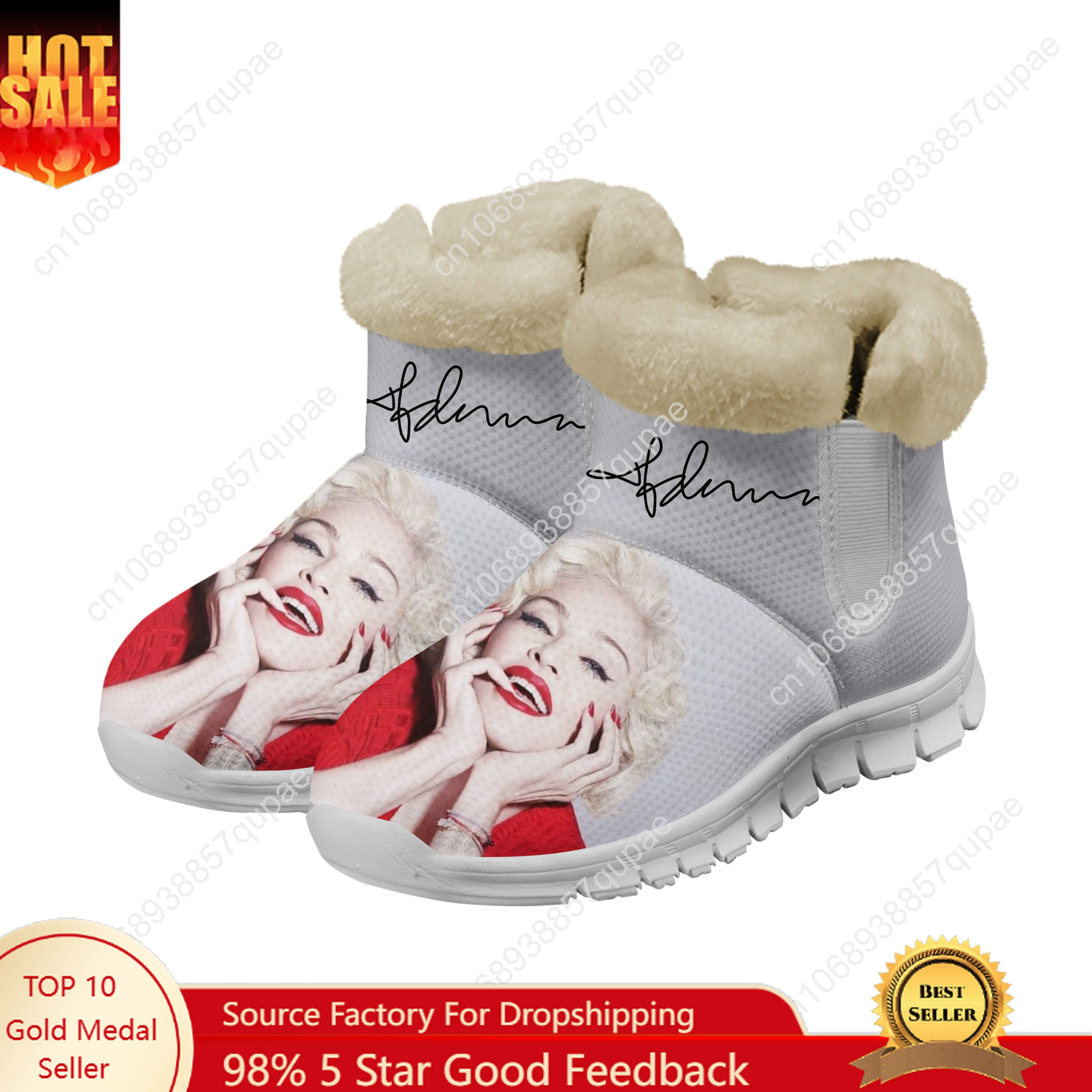 

Madonna Pop Rock Singer Disco Snow Boots Mens Womens Teenager Shoes Keep Warm Casual Lightweight Couple Sports Custom Sneakers