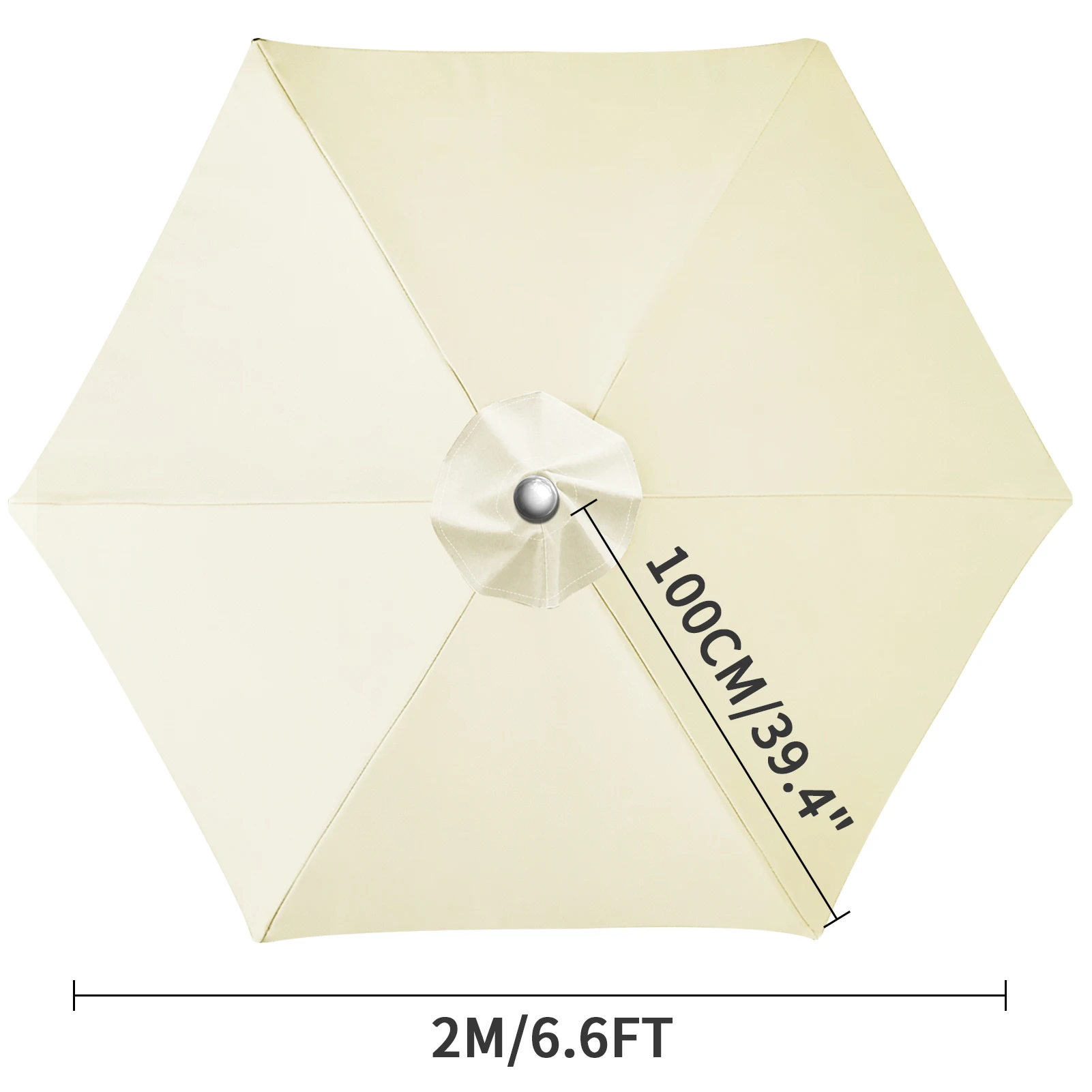 Waterdichte vervangende parapluhoes 2/3M Patio Parasol Cover UV-Anti Canopy Cover Vervanging Parasol Cover voor balkontuin