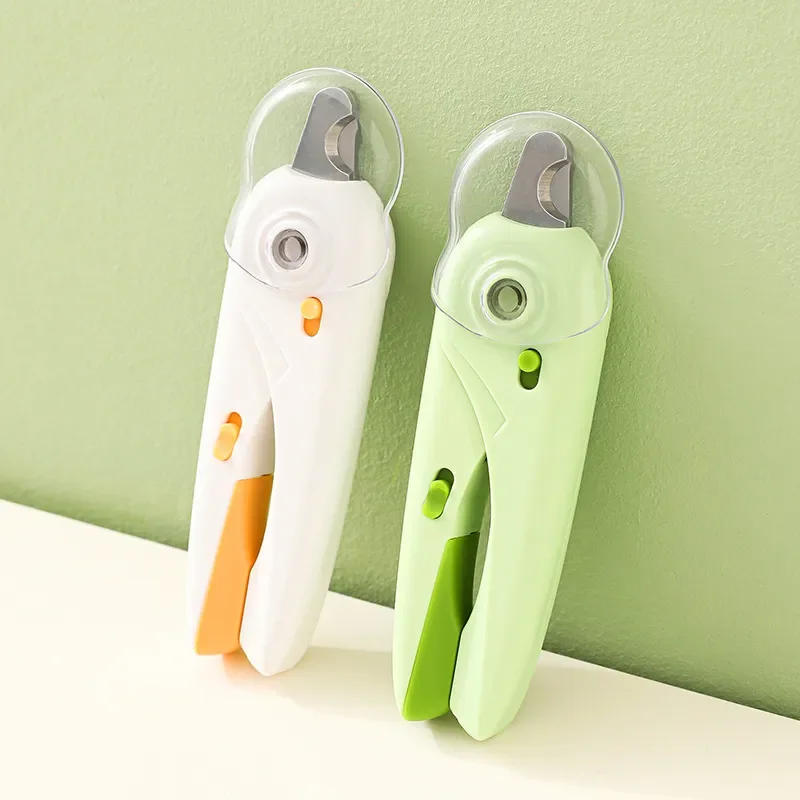 Pet Nail Clippers with File and LED Light Nail Cleaning Supplies for Professionals Pet Nail Trimmer Grooming Anti Splash Tool