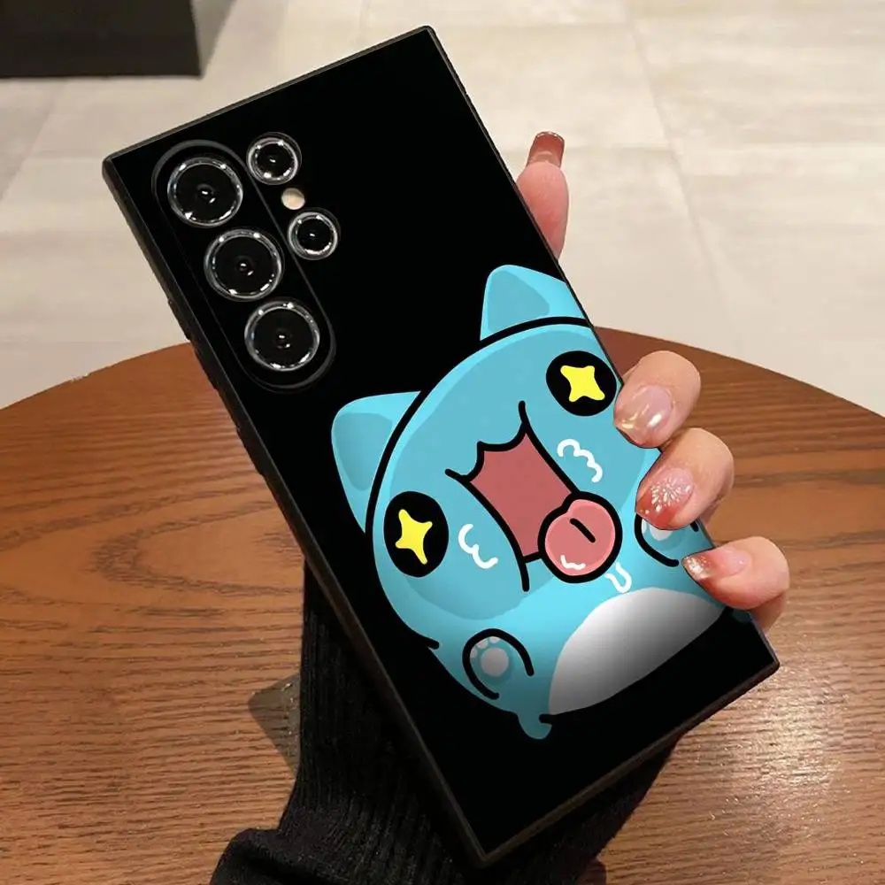 B-BugCat C-Capoo Cat حافظة هاتف لطيفة لهاتف سامسونج S22، S24، S20، S25، S23، S30، S21، Ultra، Plus، 5G، Fe، Lite غطاء أسود #2