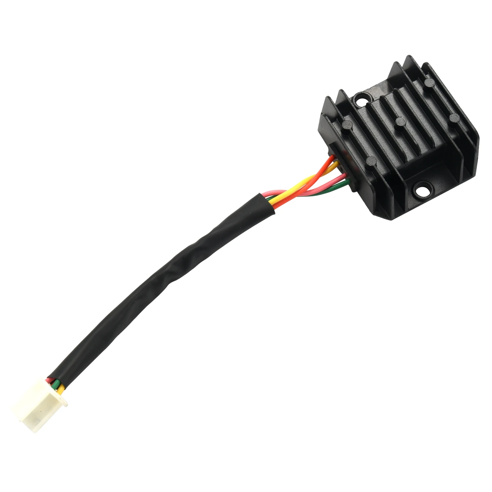 Motorcycle Voltage Regulator 4 Wires 4 Pins 12 Voltage Regulator Rectifier for 50-250CC Motorcycle Scooter Moped ATV (Black)