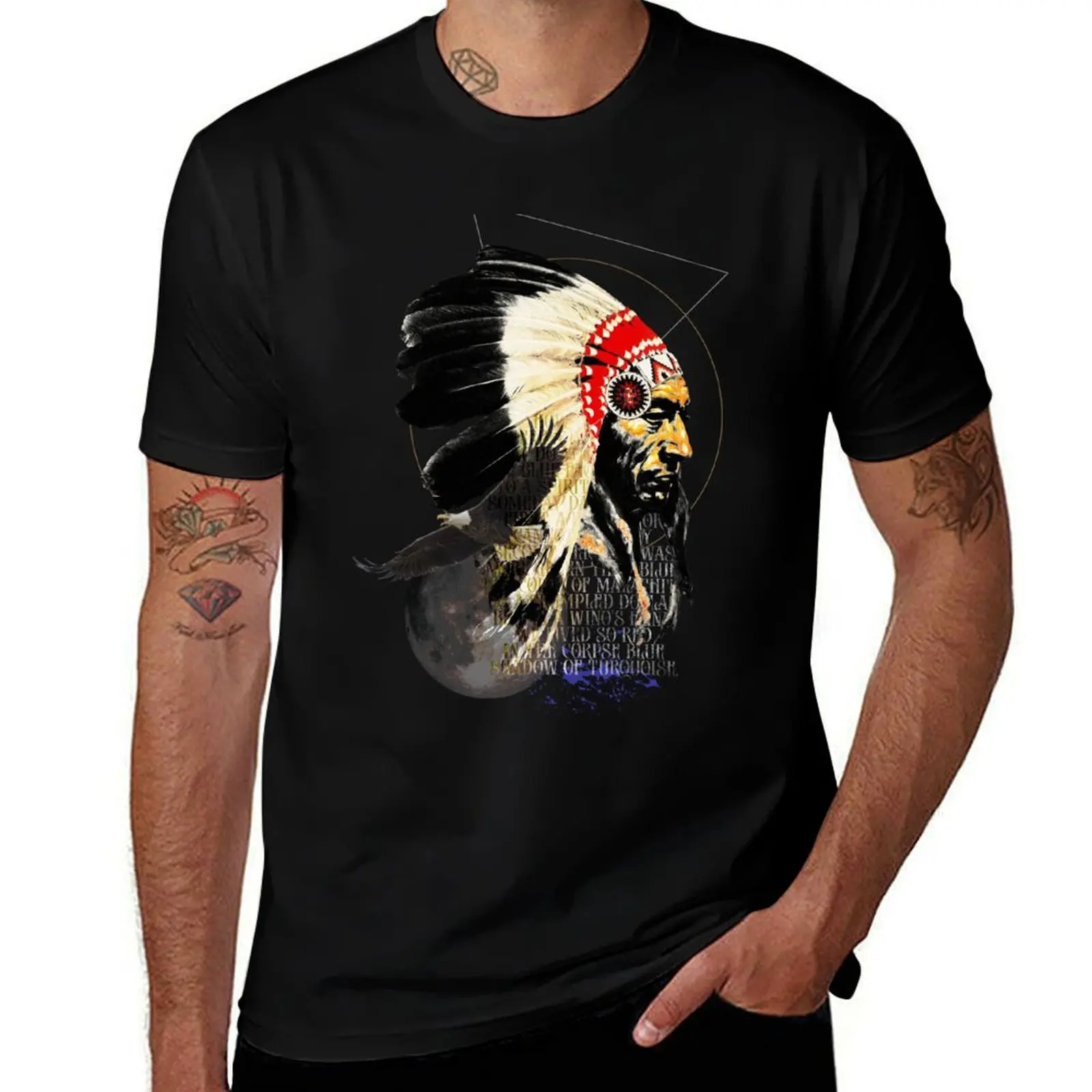 Tribal Chief Art Poem T-Shirt Fitness Haut à manches courtes à séchage rapide