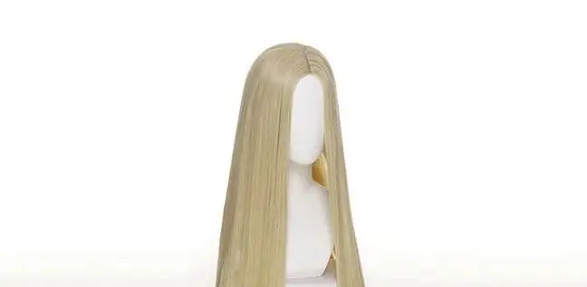 120cm/47 "Frauen Perücke lange blonde gemischte glatte Haare Perücke Halloween Rollenspiel verwirrt synthetische Perücke Kappe frei