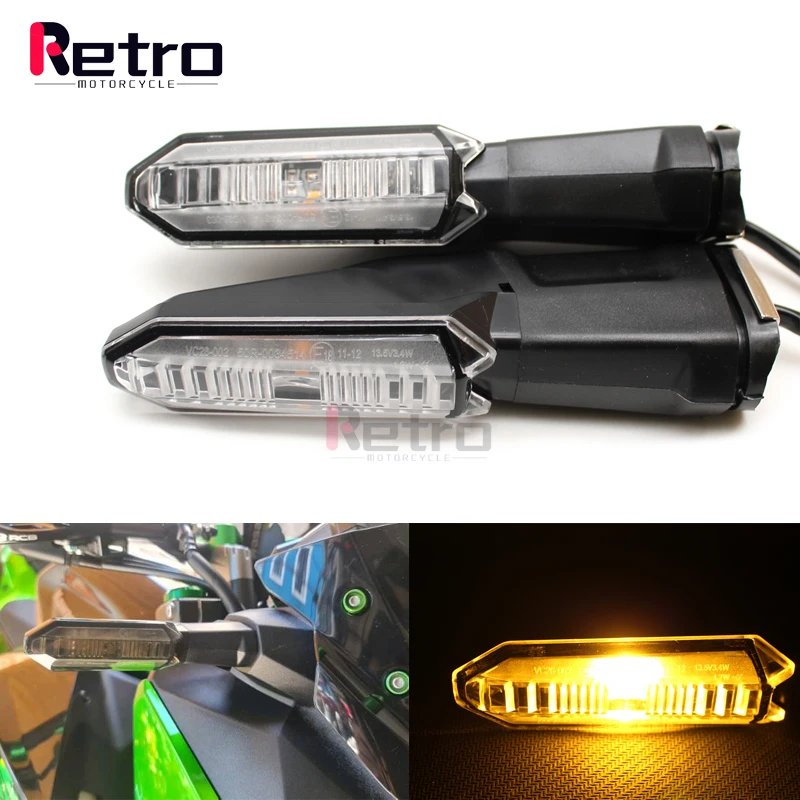 For KAWASAKI NINJA ZX-6R ZX-10R 2007-2021 ER-6N ER-6F 09-16 ZRX1200 Motorcycle LED Turn Signal Indicator Light Motos Accessories