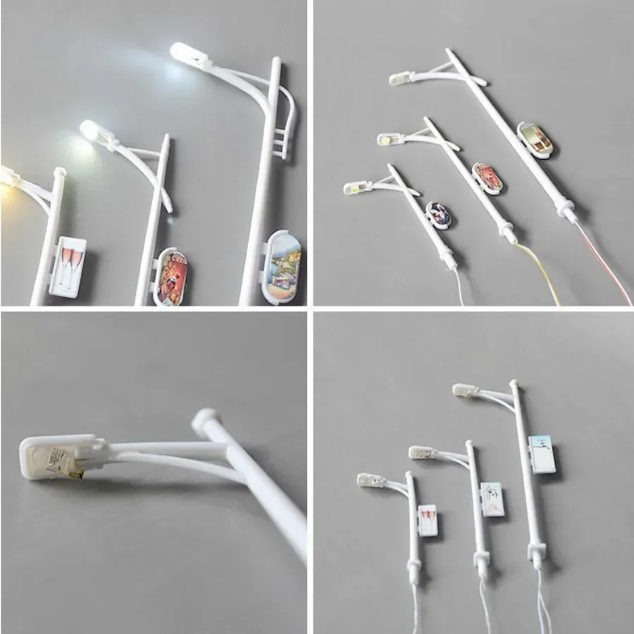 100pcs/lot Building model material DIY sand table model street lamp advertising lamp light LED light street lamp 3V