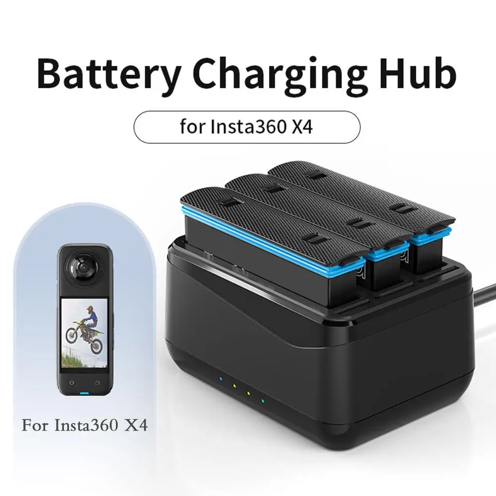For Insta360 X4 Battery Charging Hub For 3 Batteries Charging Dock Station Sports Action Camera Accessories For Insta360 X4 B7f4