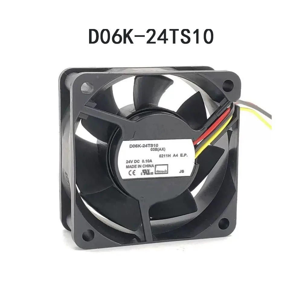Low-Energy Industrial control D06K-24TS10 24VDC 0.10A 60X60X25mm Multi-Speed Server Cooling Fan