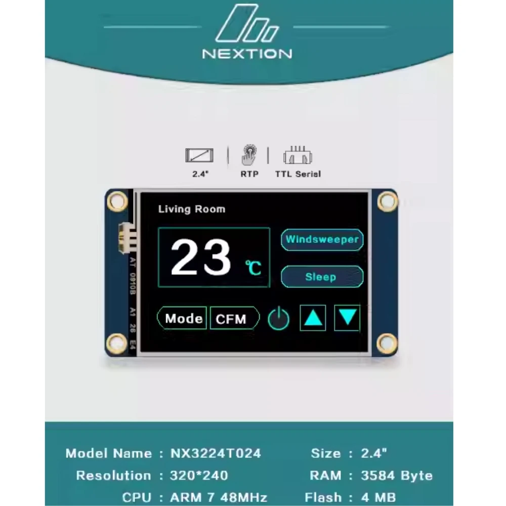 

Nextion NX3224T024 2,4-дюймовый человеческий машинный интерфейс HMI Базовый английский универсальный 2,4-дюймовый TFT интеллектуальный сенсорный ЖК-дисплей