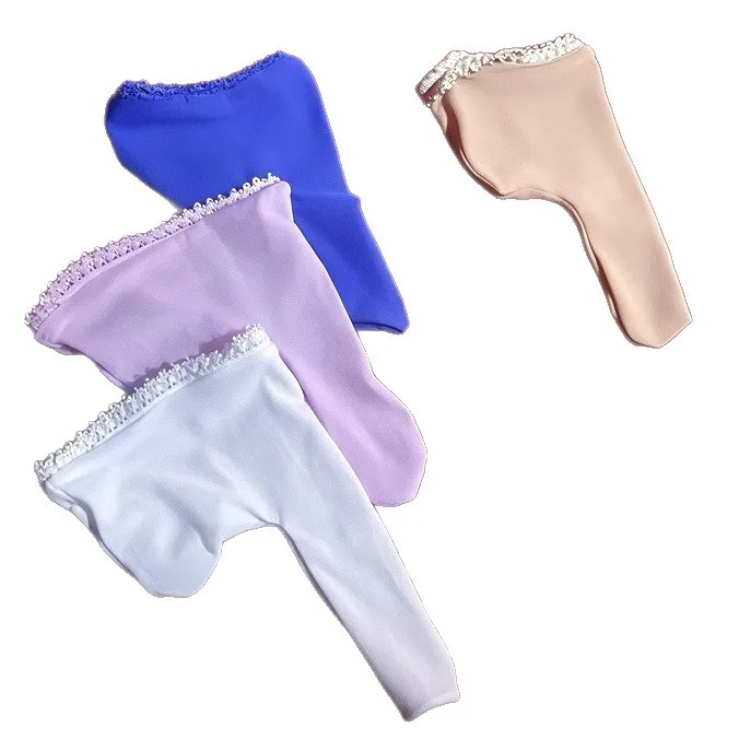 Ultra-Thin 5D Shiny Lace Edge Sheath Smooth Silky Men's Socks Pocket Breathable Open Closed Crotch Pouch Hosiery Underwear
