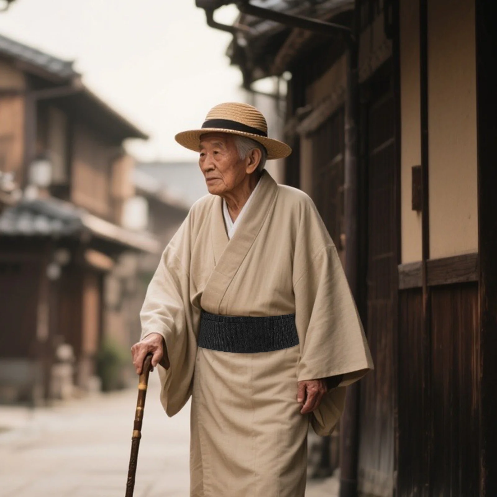حزام كيمونو رجالي بحزام ياباني عريض للأزياء التقليدية ملابس رسمية غير رسمية من نسيج البوليستر مقاس مريح #6