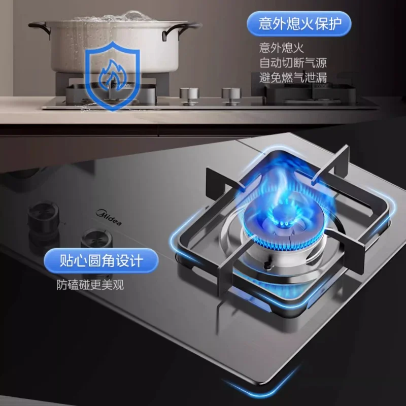 

Household Dual - Burner Stainless Steel Gas Stove, Natural Gas/LPG, 5.2KW Powerful Flame, Built - in & Desktop for Kitchen