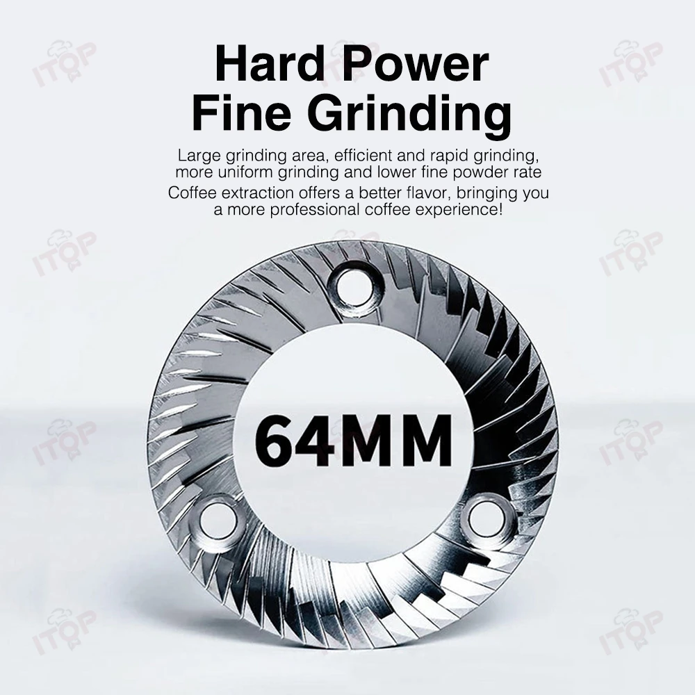 ITOP CG-15 التجارية 64 مللي متر مطحنة القهوة البلازما الوقت الكمي كوب واحد ومزدوج طحن 750 جرام الفول هوبر