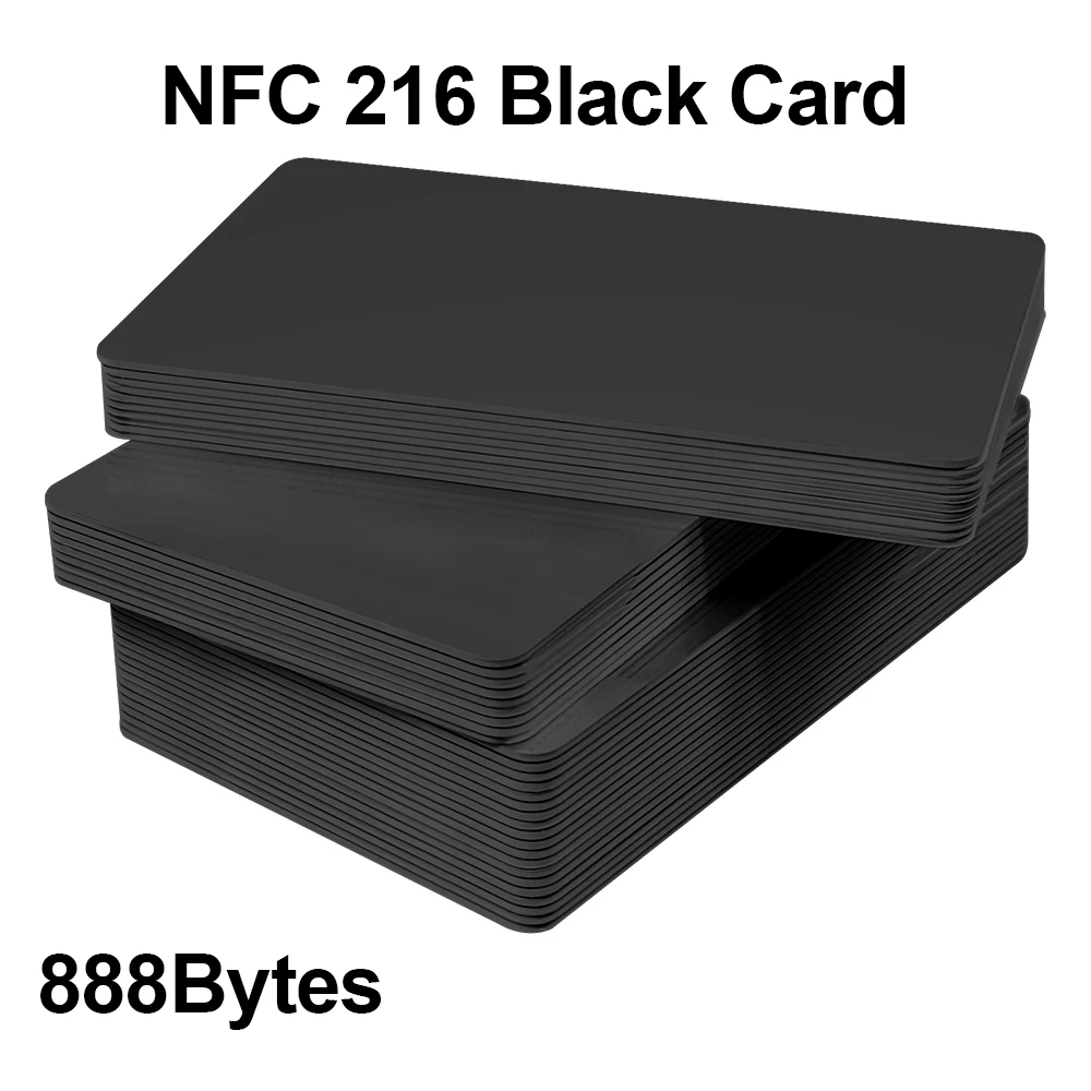 NFC216 PVC Black Blank RFID Cards, 13.56MHZ, Access Control Printable Cards, PVC Door Cards
