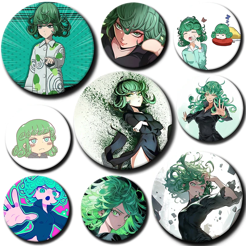 

Cartoon Character Tornado of Terror Soft Button Pin Tatsumaki Anime Brooch Creative Badge for Backpack Clothes Decoration Gift