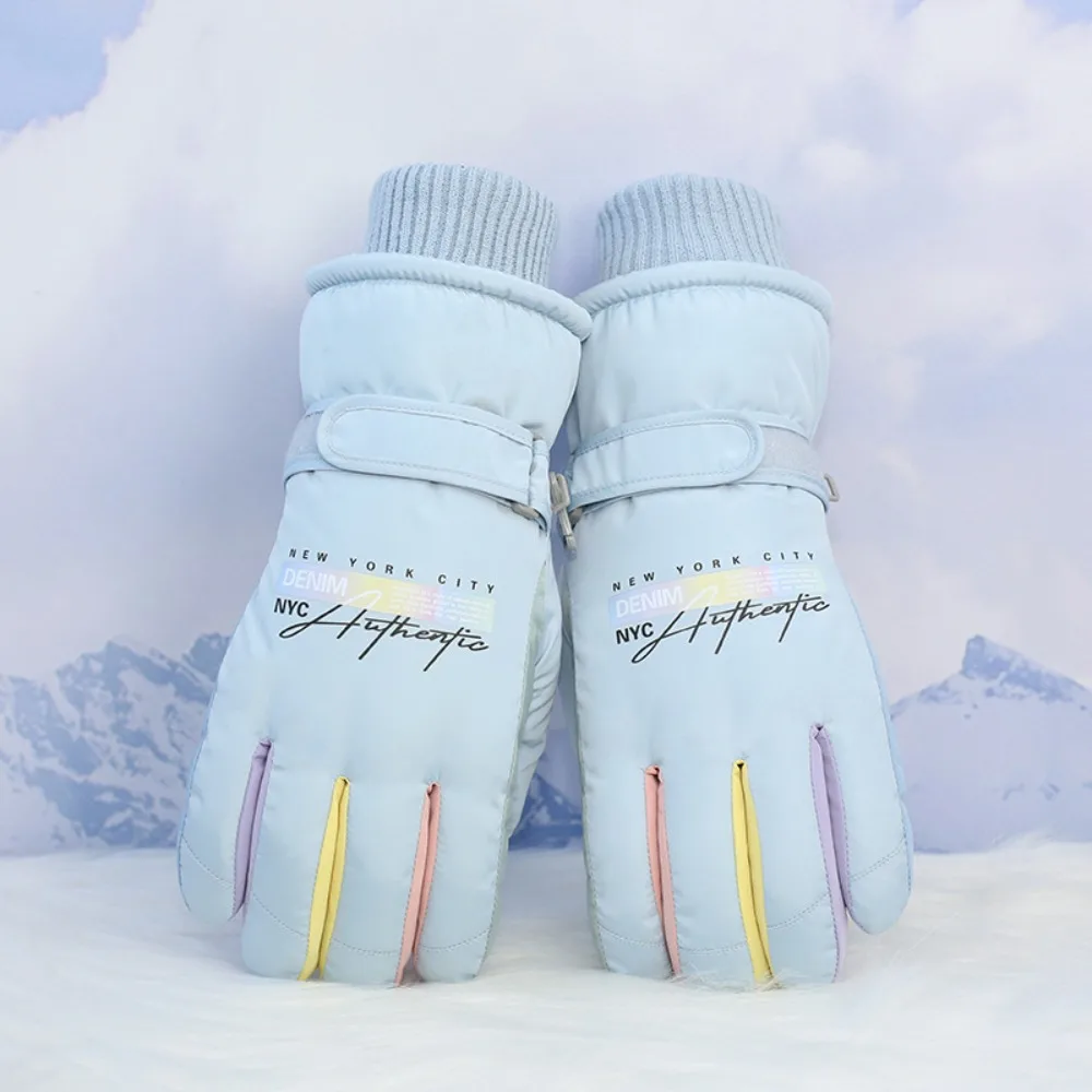 

Simple Keep Warm Snowboard Gloves Touch Screen Windproof Riding Mittens Thicken Waterproof Full Finger Mittens Outdooor