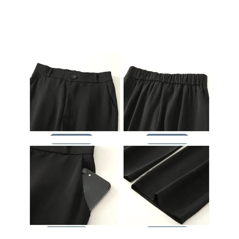 Spring Summer Women\'s High Waisted Button Solid Pockets Casual Suit Sports Formal Trousers Preppy Style High Street Shorts