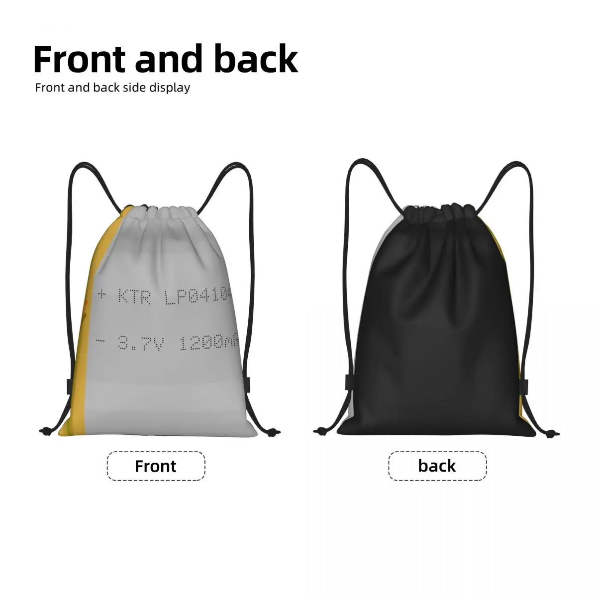 Lithium Polymer Battery Drawstring Backpack Sports Gym Bag for Men Women Training Sackpack