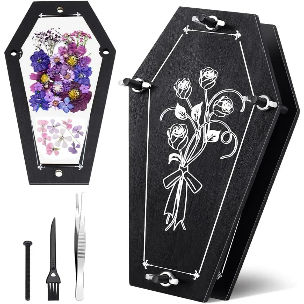 Coffin Flower Press Set Wood Flower Pressing Kit 6 Layers Plant Preservation Kit DIY Flower Drying Art Dried Floral making kit