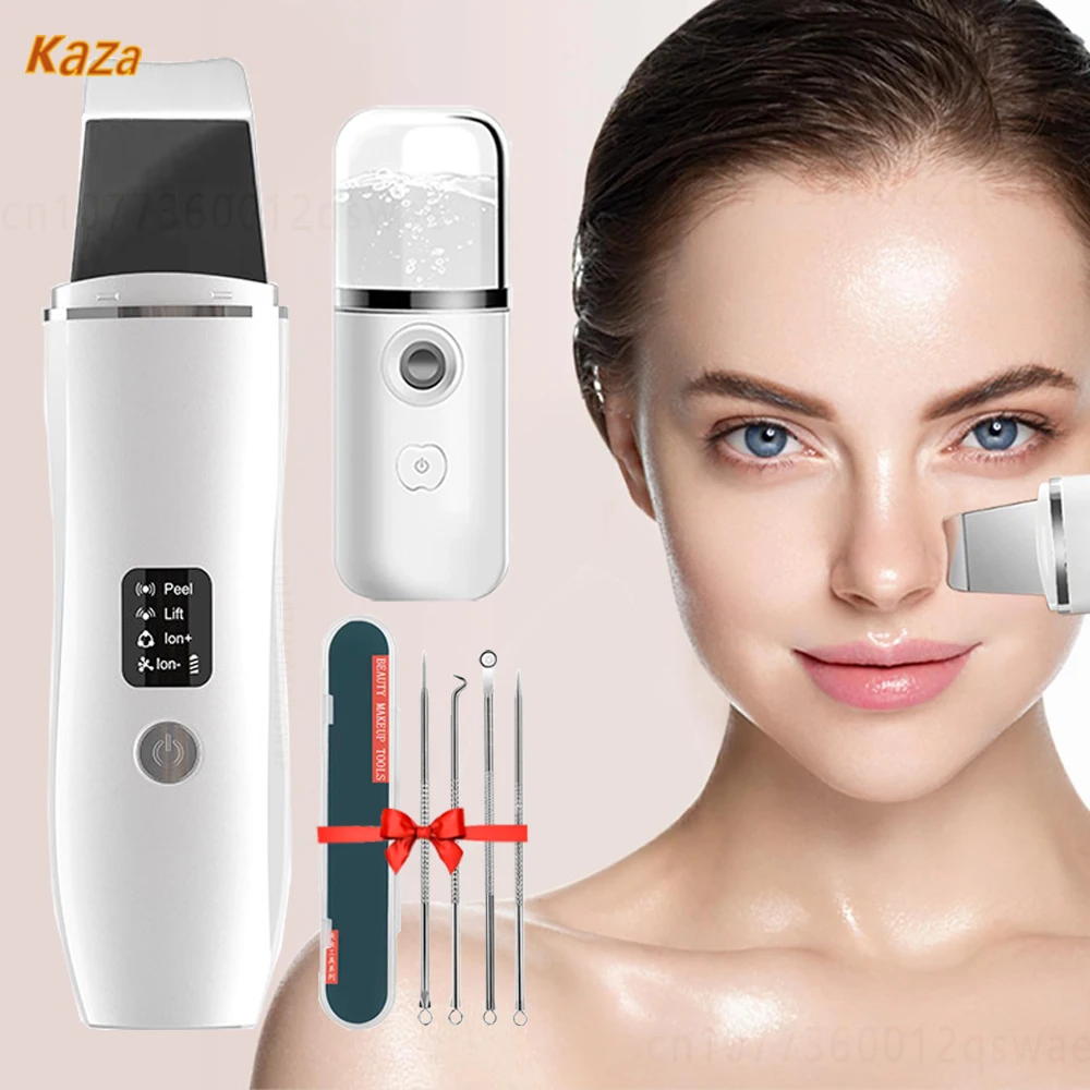 Ultrasonic Skin Scrubber Facial Deep Pore Cleansing Ultrasonic Cleansing Cavitation Peeling Shovel Rechargeable Face Scrubber