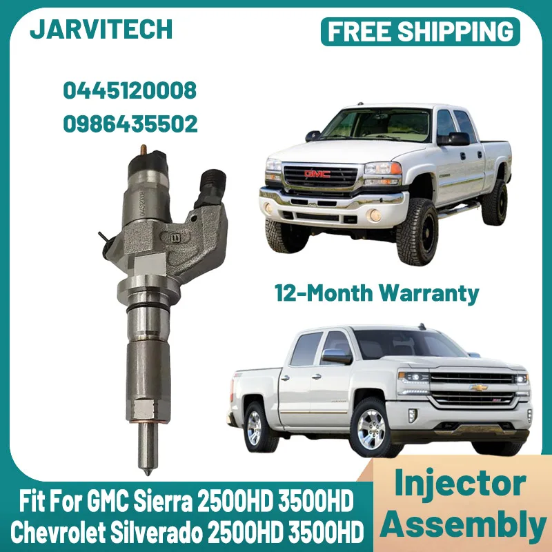 

Diesel Fuel Injector 0445120008 For Chevrolet Silverado 2500HD GMC Sierra 3500HD 6.6L LB7 Duramax Diesel 2001-2004 0986435502