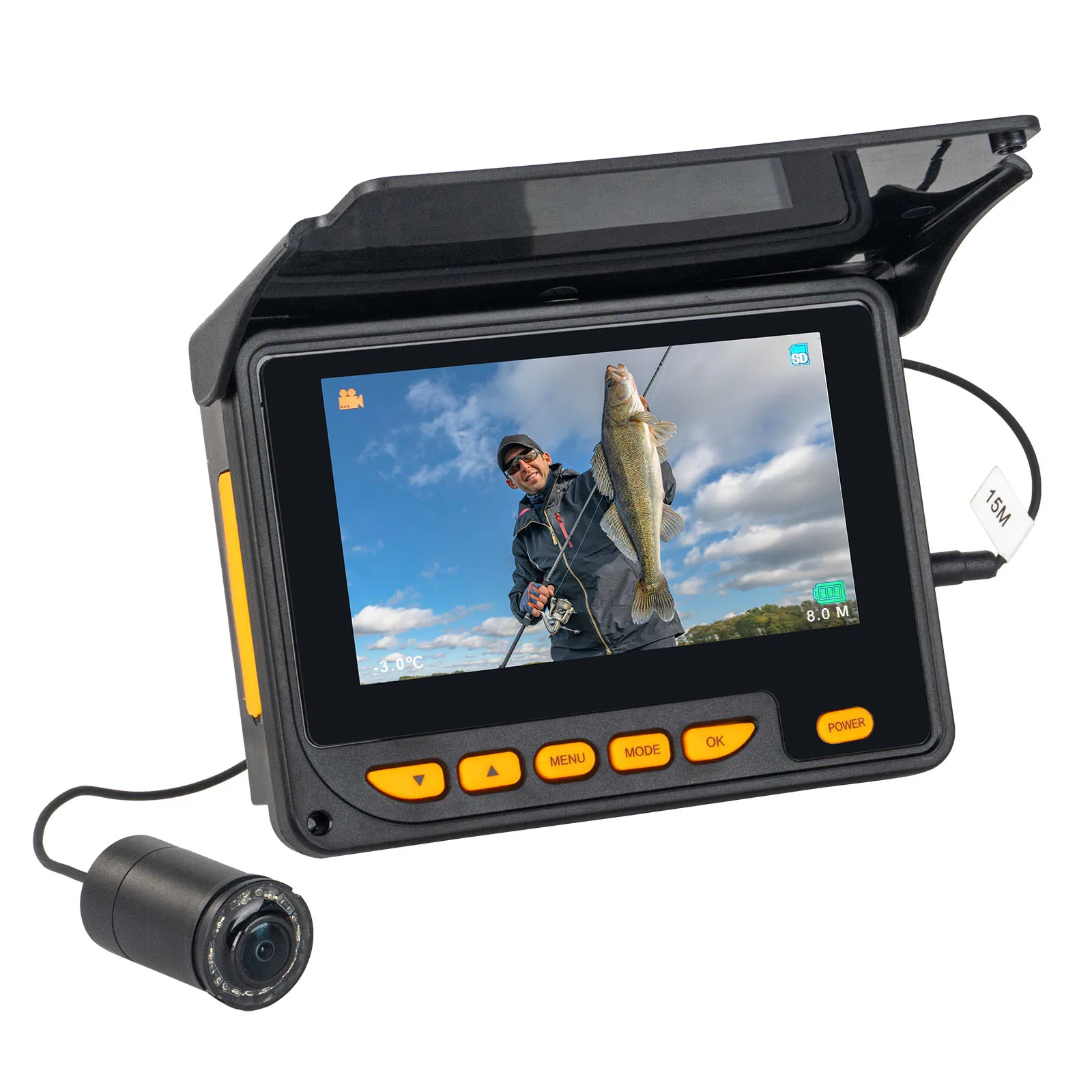 

Fish Finder with 1080P 4.3'' Screen and 30M Infrared Light