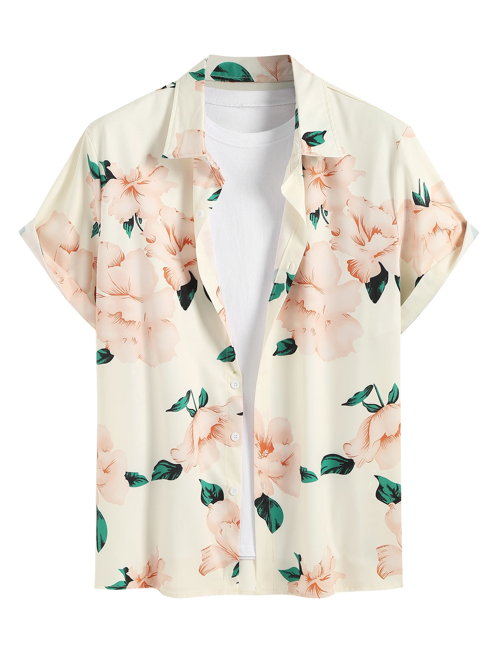 

Men's Hawaiian Shirt for Men Short Sleeve Shirt Collar Beach Floral Summer Casual Button Down T-Shirts Vacation Casual Shirt For