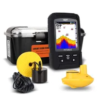 LUCKY FF718LIC 2-in-1 Fish Finder - Wireless Sonar & Wired Depth Sounder with Alarm, Portable for Lake/River Fishing
