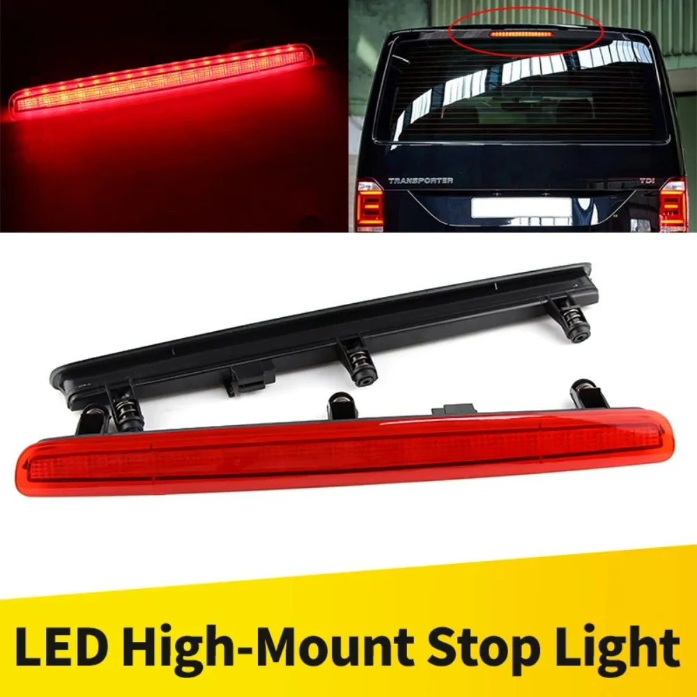 For VW T5 TRANSPORTER MULTIVAN CARAVELLE 2003-2015 1Pc Rear Lamp Red Lens 18 Smd Led High Level Brake Stop Light 7E0945097A