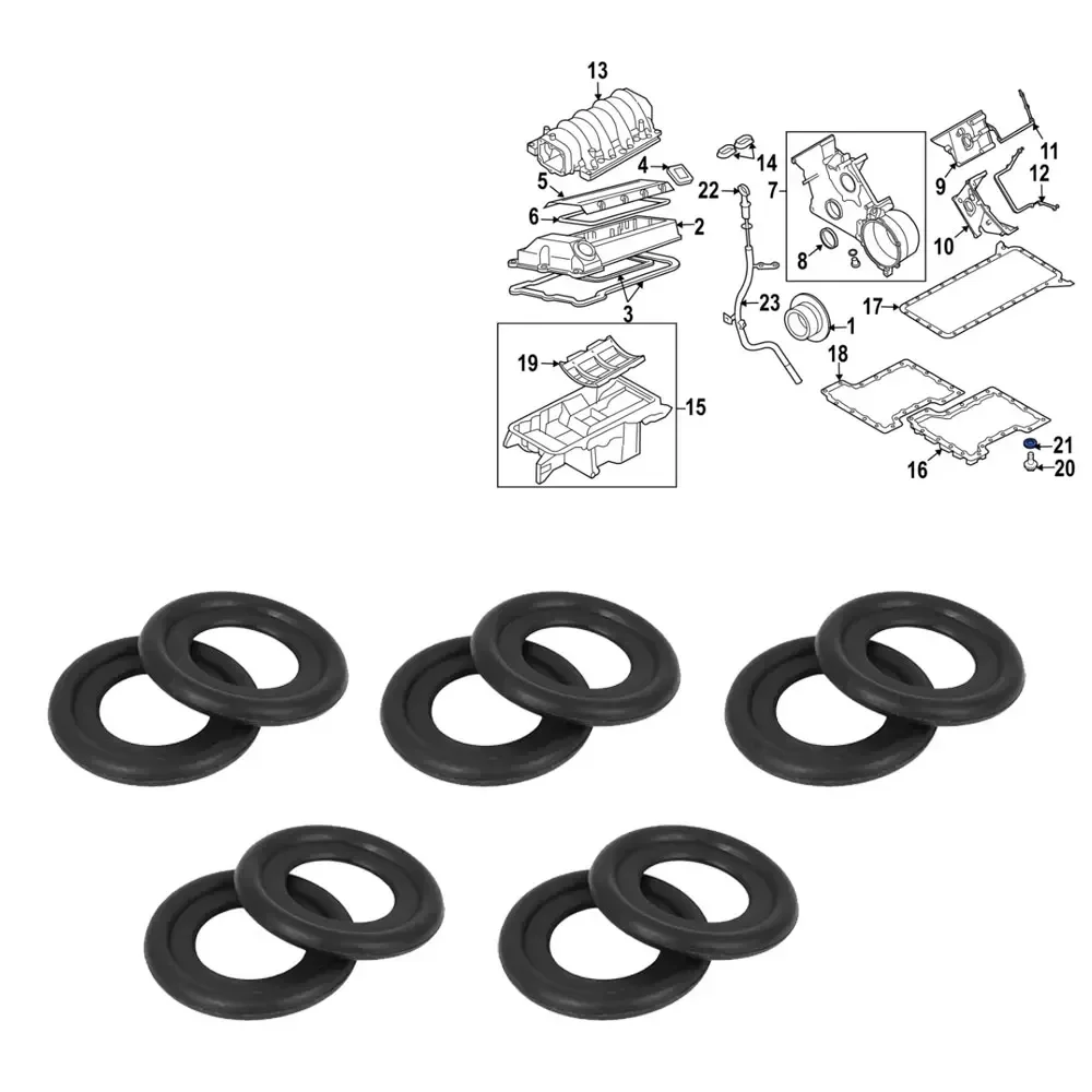 10 stücke Auto Motor Clips Pad Schwarz Auto Ölablassschraube Dichtungen Auto Schraube Dichtung Auto Zubehör für 12616850 3536966