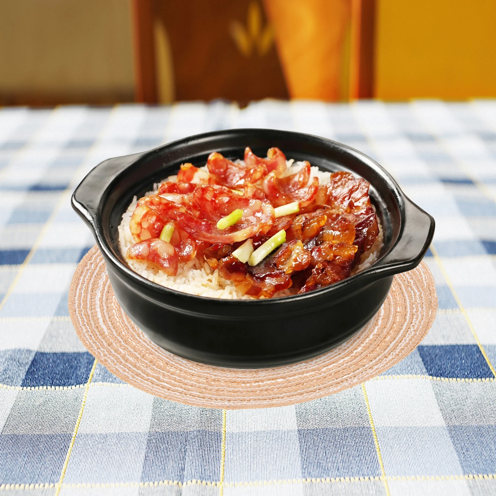 

4pcs Round Placemat Dining Coaster Woven Style Heat Resistant Non-Slip Table Mat Home Restaurant Use Thickened Cup Cushion