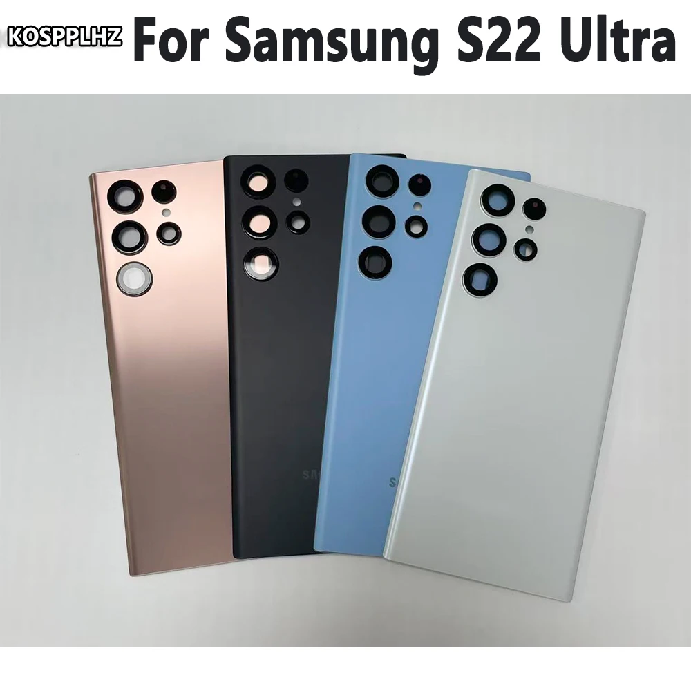 Für Samsung S22 Ultra S908B Rückseite Akku-Abdeckung mit Kameralinse Rückgehäuse für Galaxy S22 Ultra Rückglas