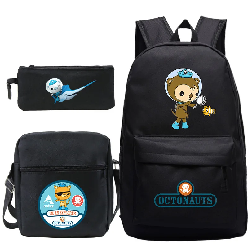 Imagem -04 - Kawaii o Octonauts Mochila Meninas Meninos Bookbag Mochilas Portátil Peças Conjunto Livro Cracas Mochilas Peso