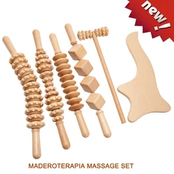 Ohio eur Gua Sha amincissant pour le corps, ensemble de massage thérapeutique en bois, rouleau anti-cellulite, masseur pour le dos et les pieds