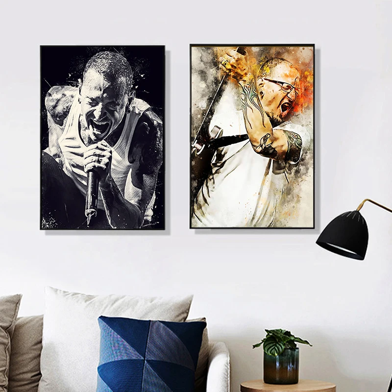 5D DIY Full Round Diamond Painting Chester Bennington Music Singer Star  Embroidery Cross Stitch Rhinestone Mosaic Home Decor