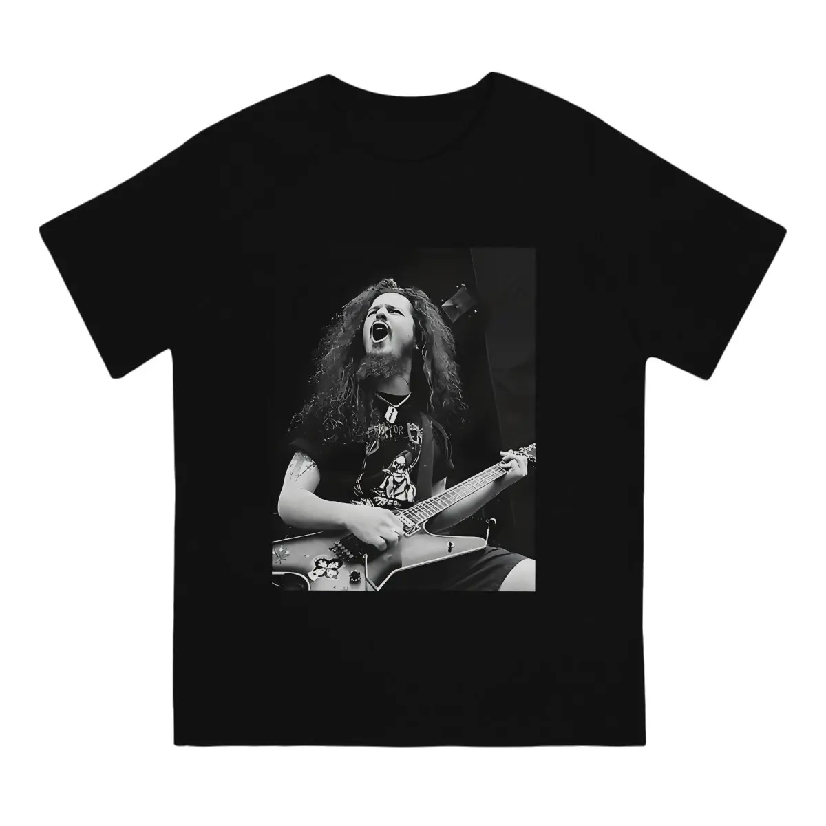 Vintage Singer Guitar Legend Casual Pure Cotton Tees Short Sleeve Dimebag Darrell T Shirts Crewneck Clothes Birthday Present