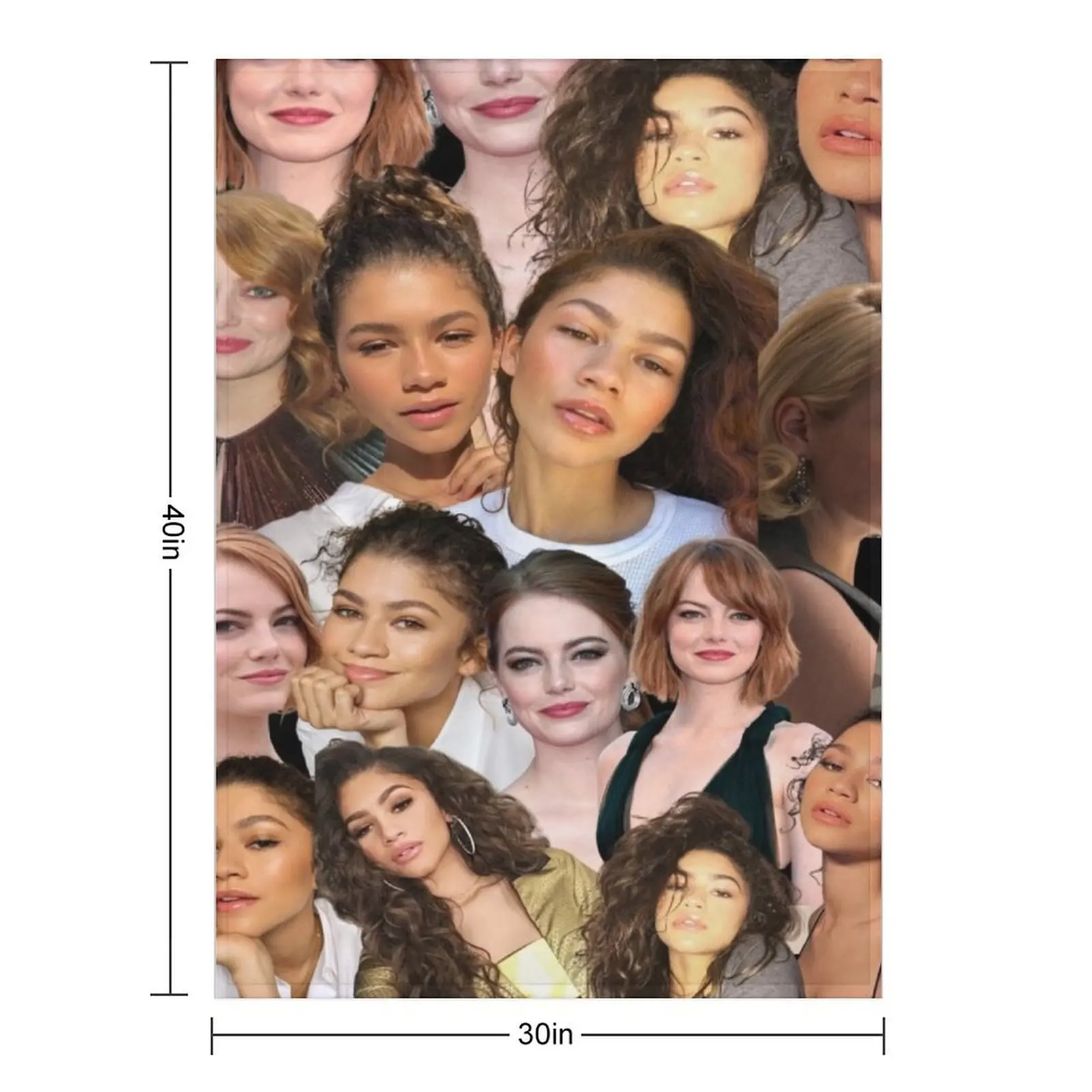 إيما ستون آند زندايا كولاج رمي بطانية الشعر السياحي الثقيلة المعزي البطانيات