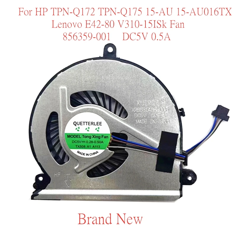 

Brand New Laptop CPU Cooling Fan For HP TPN-Q172 TPN-Q175 15-AU 15-AU016TX Lenovo E42-80 V310-15ISk Fan 856359-001 DC5V 0.5A